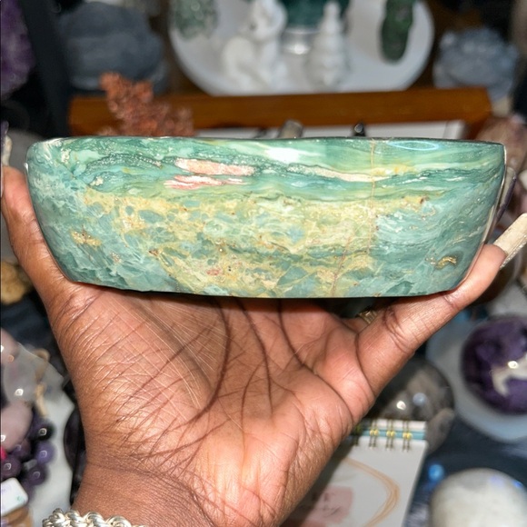 Moss Agate Bowl Large - Picture 4 of 9